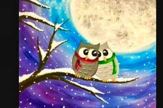 Virtual Paint Nite: Winter Owls in Snow (Ages 13+)
